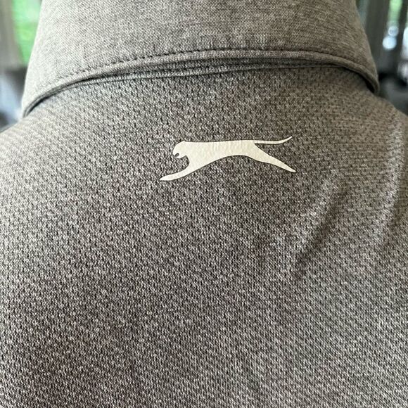 Slazenger Gray Moisture Wick Cooling Sleeveless Golf Shirt Polo sz S - Picture 7 of 7